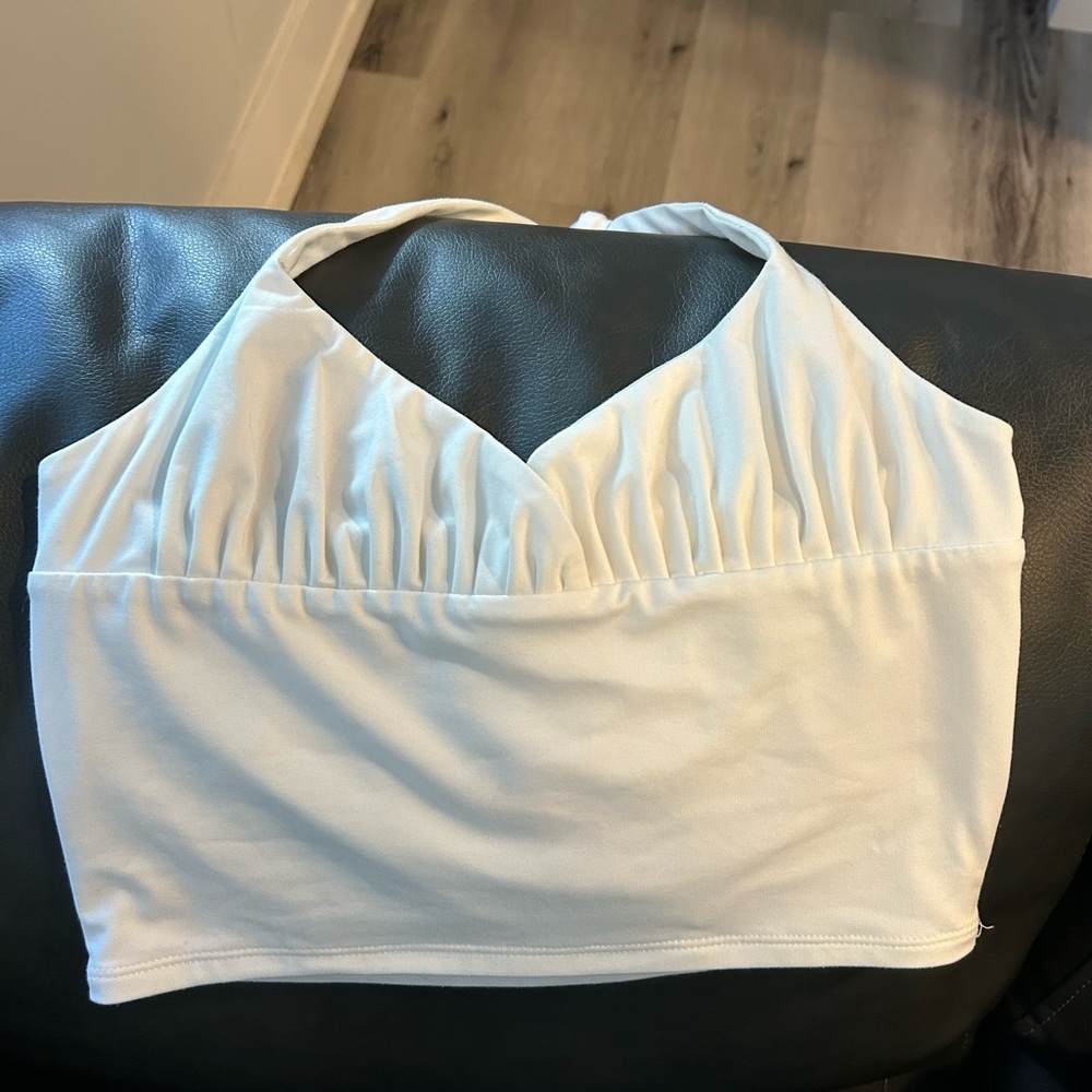 White Fox Boutique White Cropped Tank Top